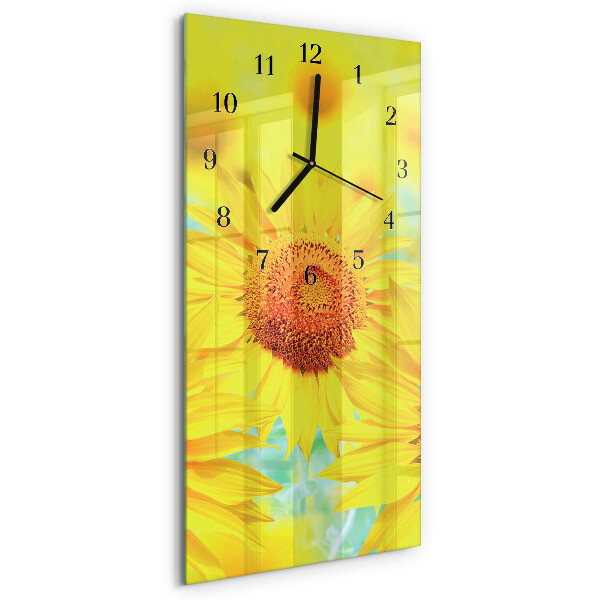 Glazen klok rechthoekige Zonnebloem