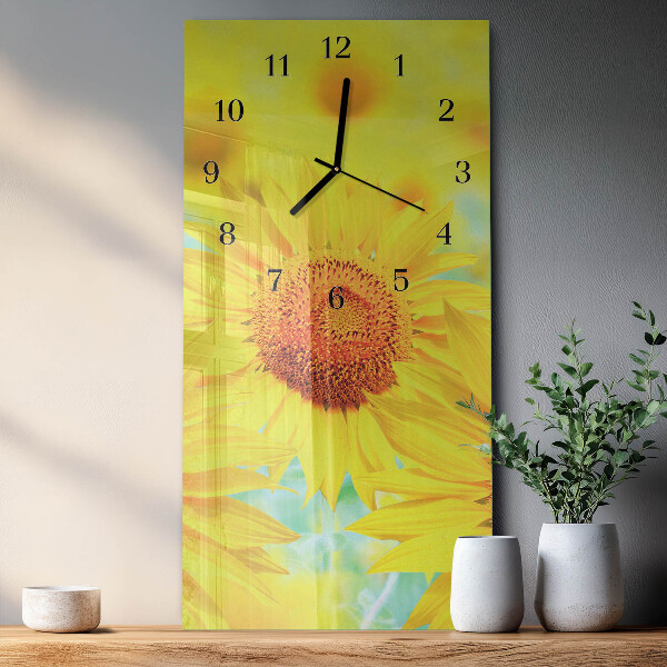 Glazen klok rechthoekige Zonnebloem