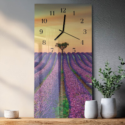 Glazen klok rechthoekige Lavendelveld