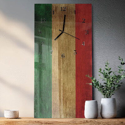 Glazen klok rechthoekige Italiaanse vlag