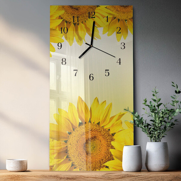Glazen klok rechthoekige Zonnebloem