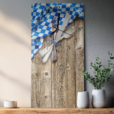 Glazen klok rechthoekige Beierse houten plaquette