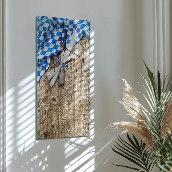 Glazen klok rechthoekige Beierse houten plaquette