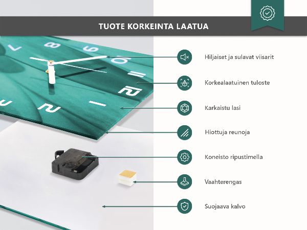 Glazen klok rechthoekige Plastic