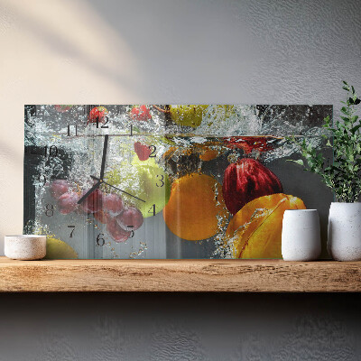 Glazen klok horizontaal Fruit