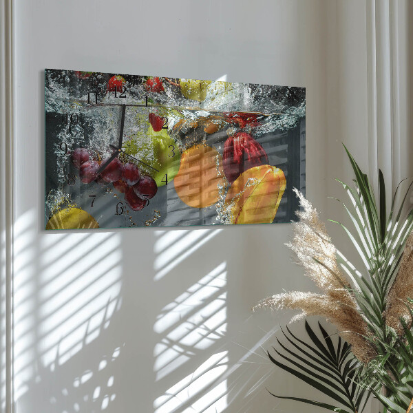 Glazen klok horizontaal Fruit