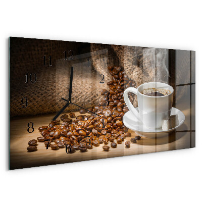 Glazen klok horizontaal Koffie
