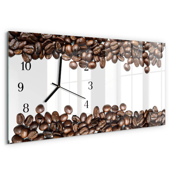 Glazen klok horizontaal Koffiebonen