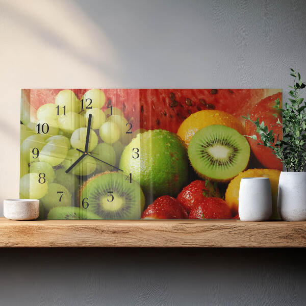 Glazen klok horizontaal Fruit