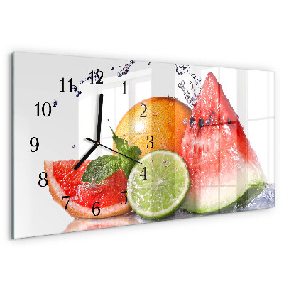 Glazen klok horizontaal Sappig fruit