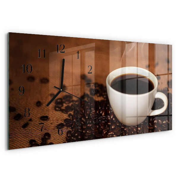 Glazen klok horizontaal Warme koffie