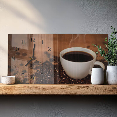 Glazen klok horizontaal Warme koffie