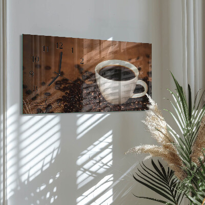 Glazen klok horizontaal Warme koffie