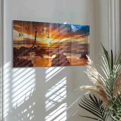 Glazen klok horizontaal Zonsondergang