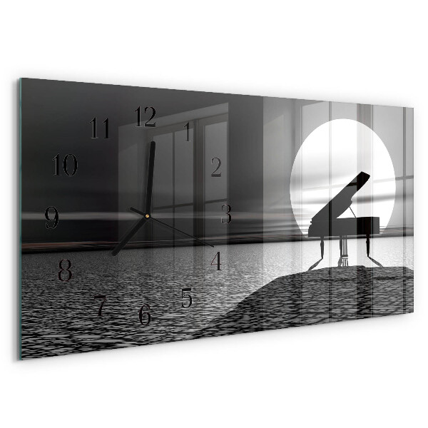 Glazen klok horizontaal Piano