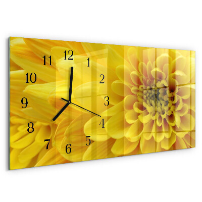 Glazen klok horizontaal Chrysant