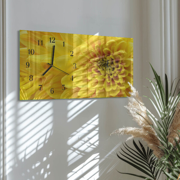 Glazen klok horizontaal Chrysant