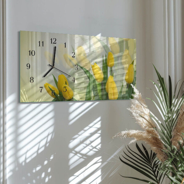 Glazen klok horizontaal Tulpen