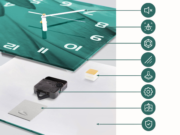 Glazen klok horizontaal Stad 's nachts