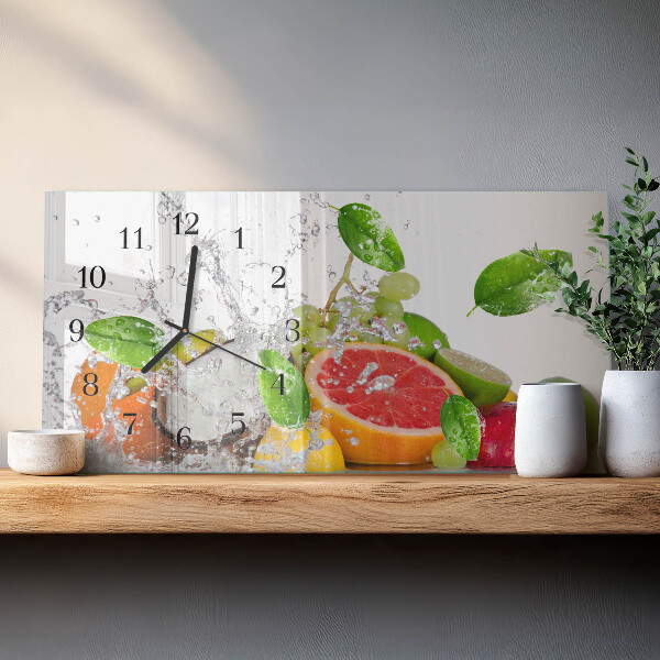 Glazen klok horizontaal Fruit op het water