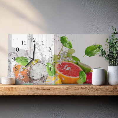 Glazen klok horizontaal Fruit op het water