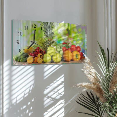 Glazen klok horizontaal Fruit en groenten