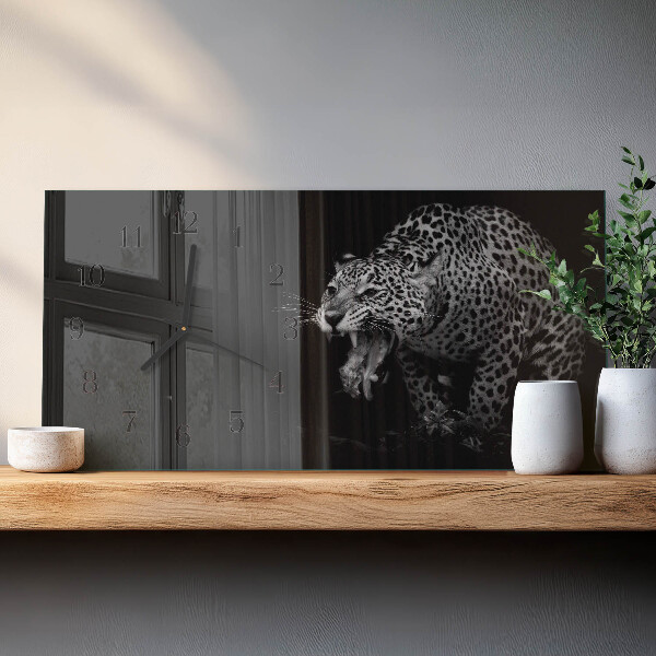 Glazen klok horizontaal Jaguar