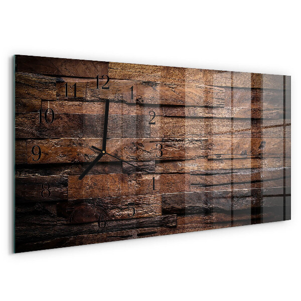 Glazen klok horizontaal Hout