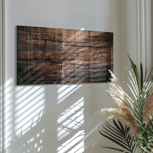 Glazen klok horizontaal Hout