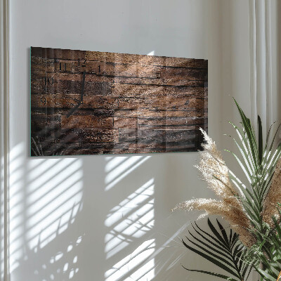 Glazen klok horizontaal Hout