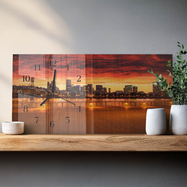 Glazen klok horizontaal Zonsondergang