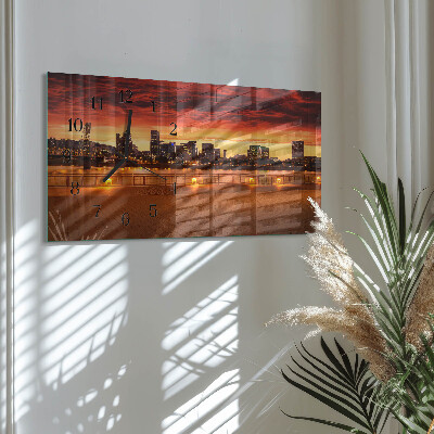 Glazen klok horizontaal Zonsondergang