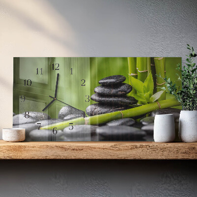 Glazen klok horizontaal Zen-stenen