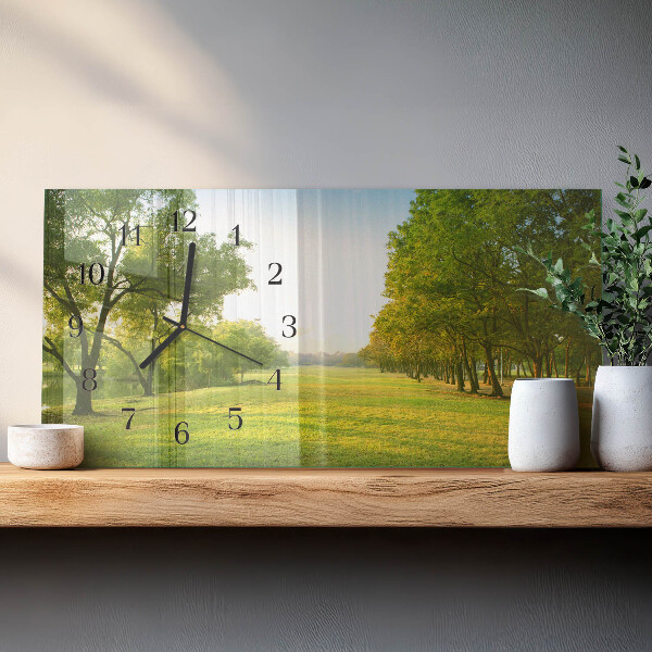 Glazen klok horizontaal Het groen van de natuur