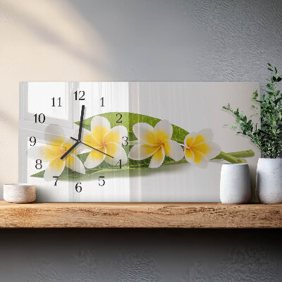 Glazen klok horizontaal Bloemen