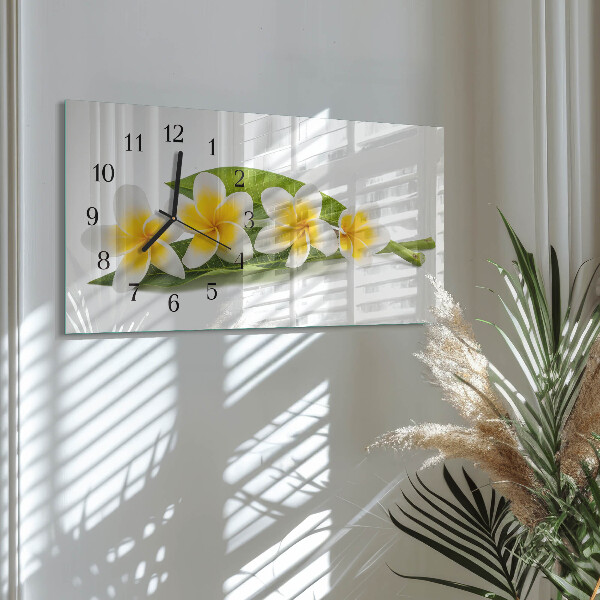 Glazen klok horizontaal Bloemen