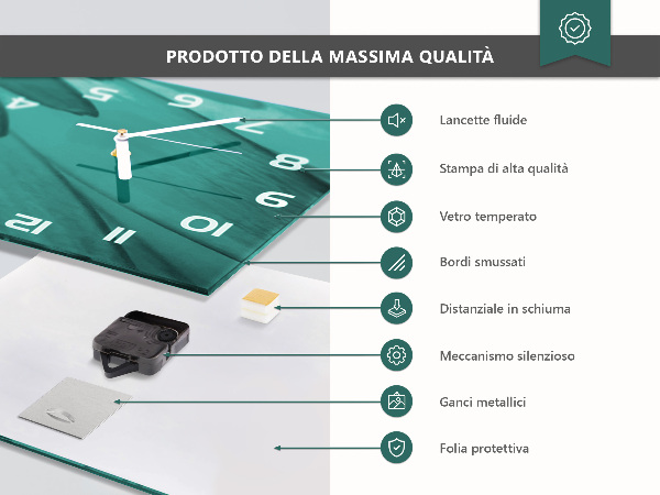 Glazen klok horizontaal Perzische kat