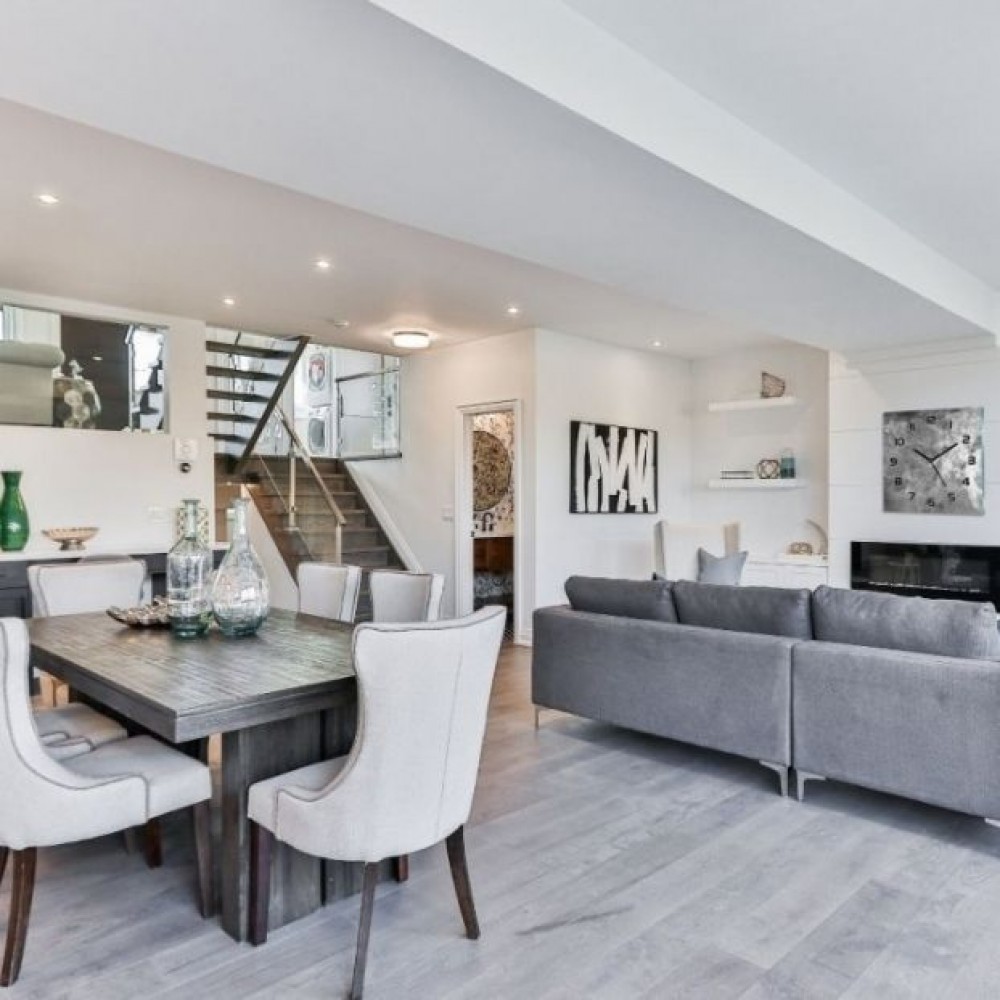 modieuze woonkamer met keuken